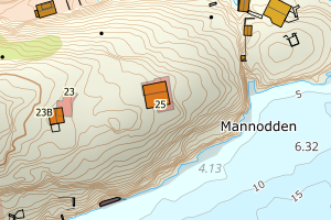 Kartbilde fra WMS-tjeneste av avviket