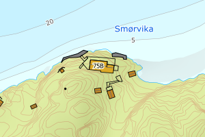 Kartbilde fra WMS-tjeneste av avviket