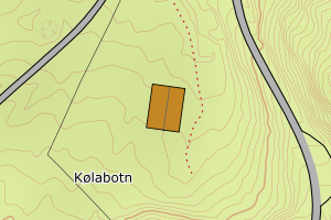 Kartbilde fra WMS-tjeneste av avviket
