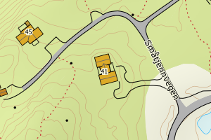 Kartbilde fra WMS-tjeneste av avviket