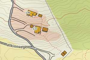 Kartbilde fra WMS-tjeneste av avviket