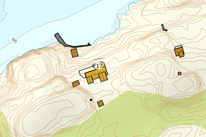 Kartbilde fra WMS-tjeneste av avviket