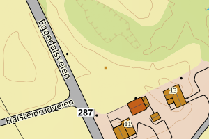 Kartbilde fra WMS-tjeneste av avviket