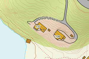 Kartbilde fra WMS-tjeneste av avviket