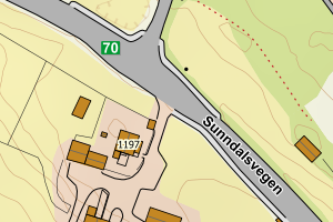 Kartbilde fra WMS-tjeneste av avviket