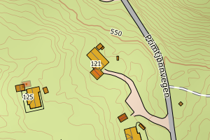 Kartbilde fra WMS-tjeneste av avviket