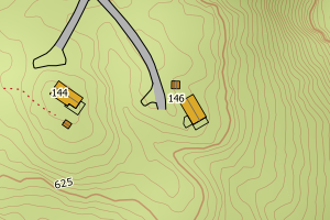 Kartbilde fra WMS-tjeneste av avviket