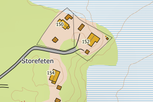 Kartbilde fra WMS-tjeneste av avviket