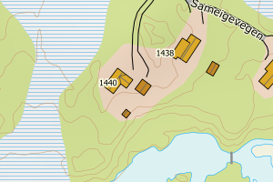 Kartbilde fra WMS-tjeneste av avviket