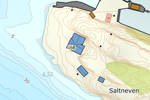 Kartbilde fra WMS-tjeneste av avviket