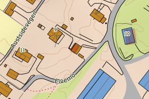 Kartbilde fra WMS-tjeneste av avviket