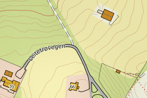 Kartbilde fra WMS-tjeneste av avviket