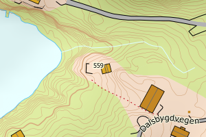 Kartbilde fra WMS-tjeneste av avviket