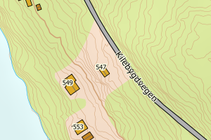 Kartbilde fra WMS-tjeneste av avviket