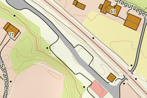 Kartbilde fra WMS-tjeneste av avviket