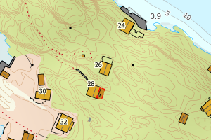 Kartbilde fra WMS-tjeneste av avviket