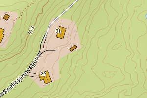 Kartbilde fra WMS-tjeneste av avviket