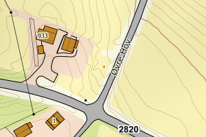 Kartbilde fra WMS-tjeneste av avviket