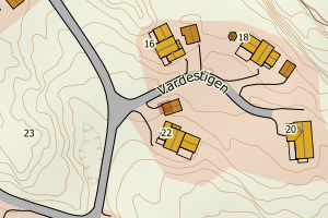 Kartbilde fra WMS-tjeneste av avviket