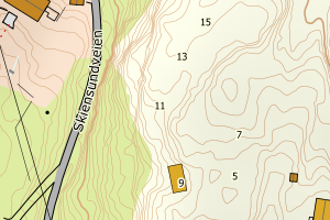 Kartbilde fra WMS-tjeneste av avviket