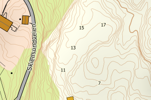 Kartbilde fra WMS-tjeneste av avviket