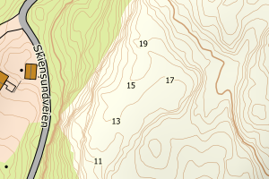 Kartbilde fra WMS-tjeneste av avviket