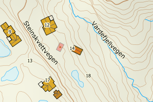 Kartbilde fra WMS-tjeneste av avviket