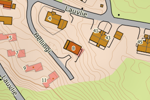 Kartbilde fra WMS-tjeneste av avviket