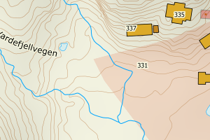 Kartbilde fra WMS-tjeneste av avviket