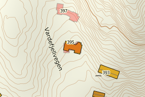 Kartbilde fra WMS-tjeneste av avviket