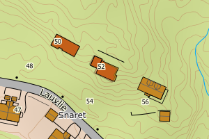 Kartbilde fra WMS-tjeneste av avviket