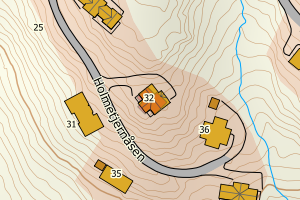 Kartbilde fra WMS-tjeneste av avviket