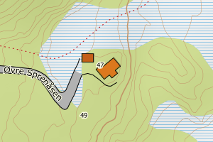 Kartbilde fra WMS-tjeneste av avviket