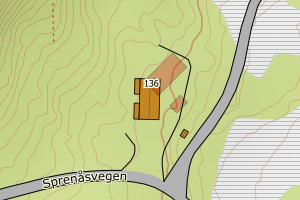 Kartbilde fra WMS-tjeneste av avviket