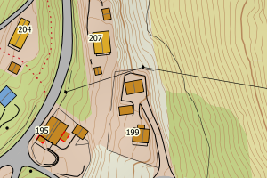 Kartbilde fra WMS-tjeneste av avviket