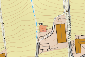 Kartbilde fra WMS-tjeneste av avviket