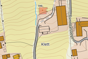 Kartbilde fra WMS-tjeneste av avviket