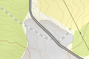 Kartbilde fra WMS-tjeneste av avviket
