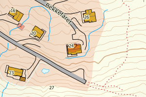 Kartbilde fra WMS-tjeneste av avviket
