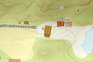 Kartbilde fra WMS-tjeneste av avviket