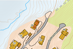 Kartbilde fra WMS-tjeneste av avviket