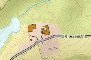 Kartbilde fra WMS-tjeneste av avviket