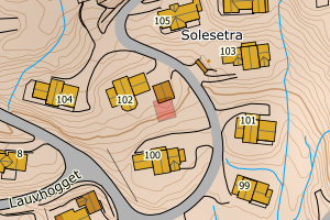 Kartbilde fra WMS-tjeneste av avviket