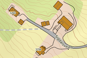 Kartbilde fra WMS-tjeneste av avviket