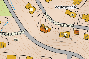 Kartbilde fra WMS-tjeneste av avviket