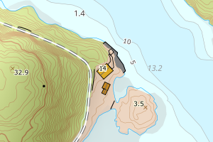 Kartbilde fra WMS-tjeneste av avviket
