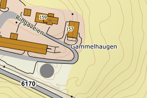 Kartbilde fra WMS-tjeneste av avviket