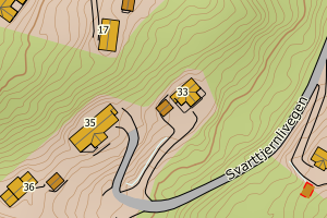 Kartbilde fra WMS-tjeneste av avviket