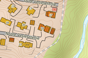 Kartbilde fra WMS-tjeneste av avviket