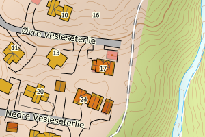 Kartbilde fra WMS-tjeneste av avviket